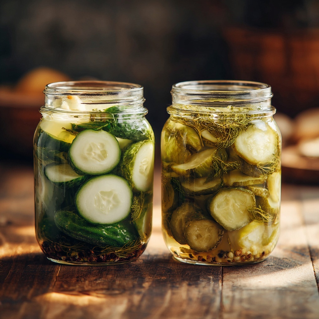 Are All Pickles Fermented? Here's a vinegar vs fermented jar side by side.